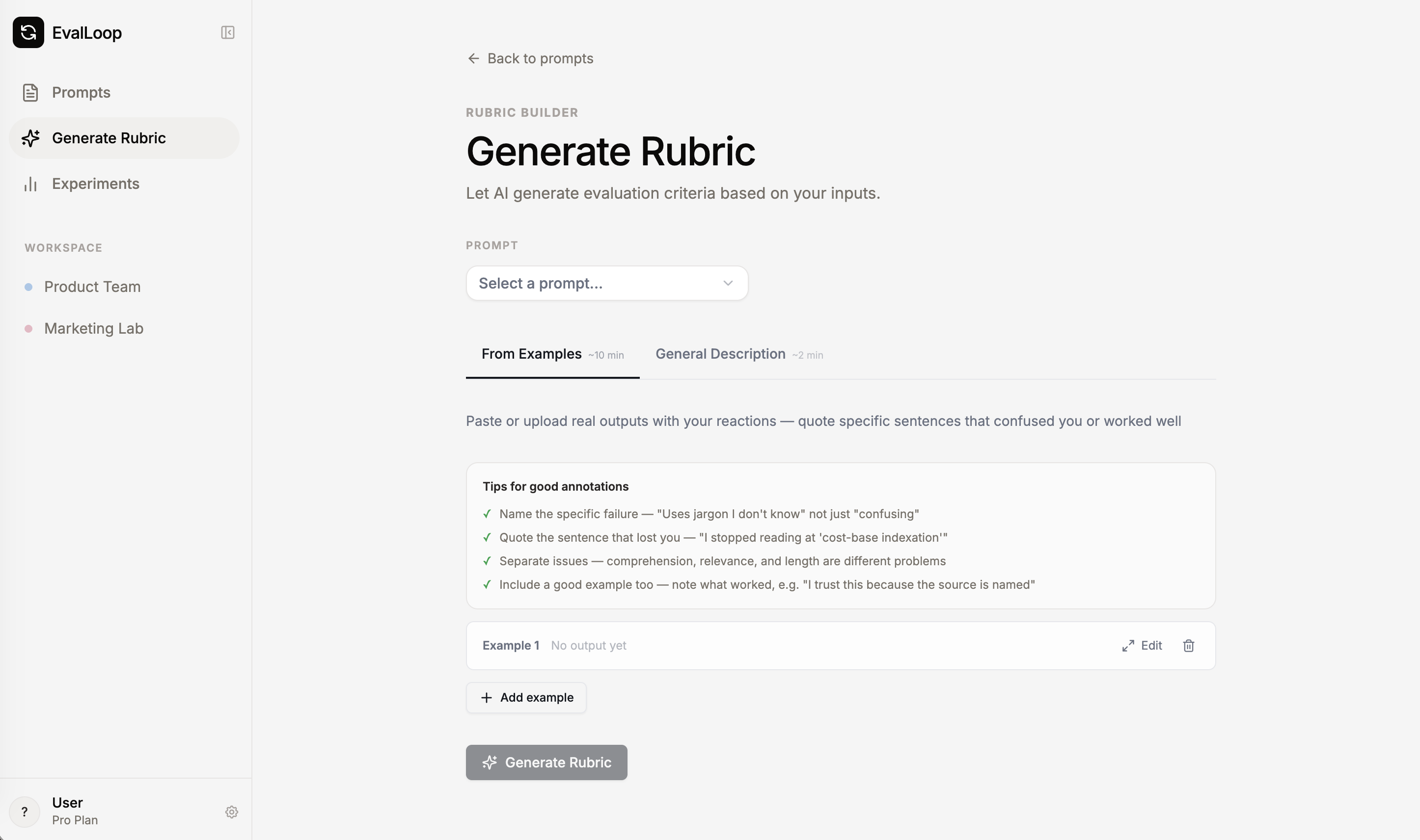 Rubric builder