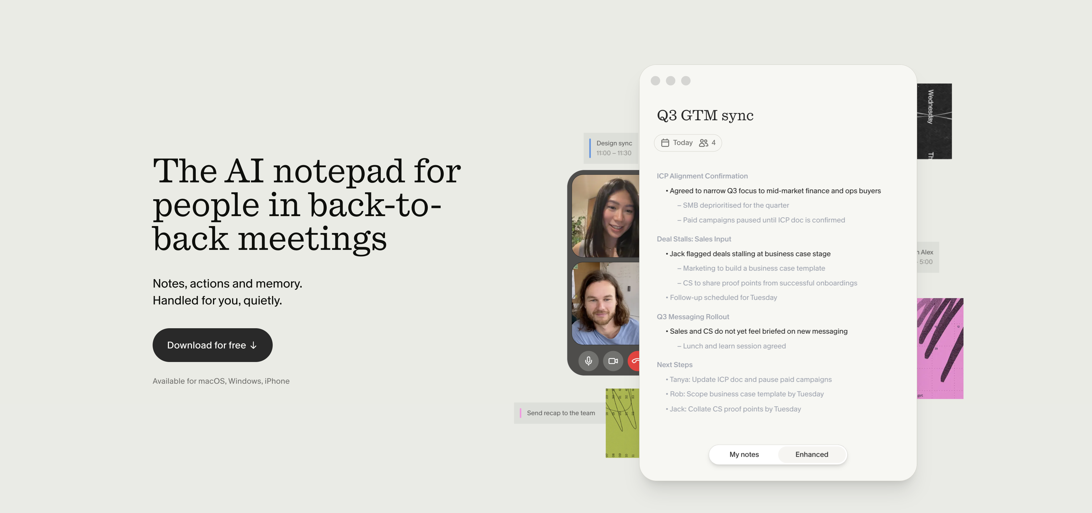 Granola homepage